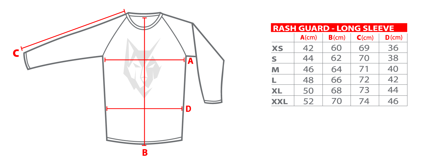 Rashguard ls size chart Vulfram