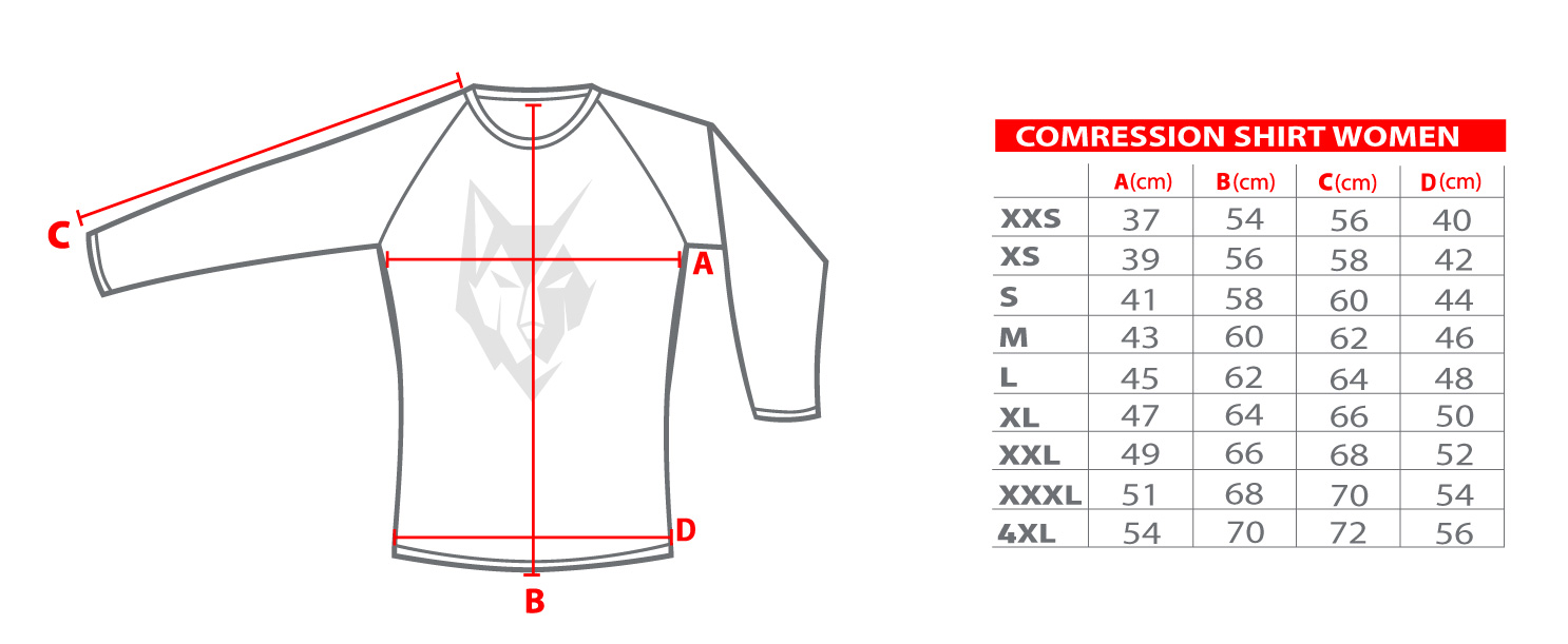 Undershirt size chart Vulfram